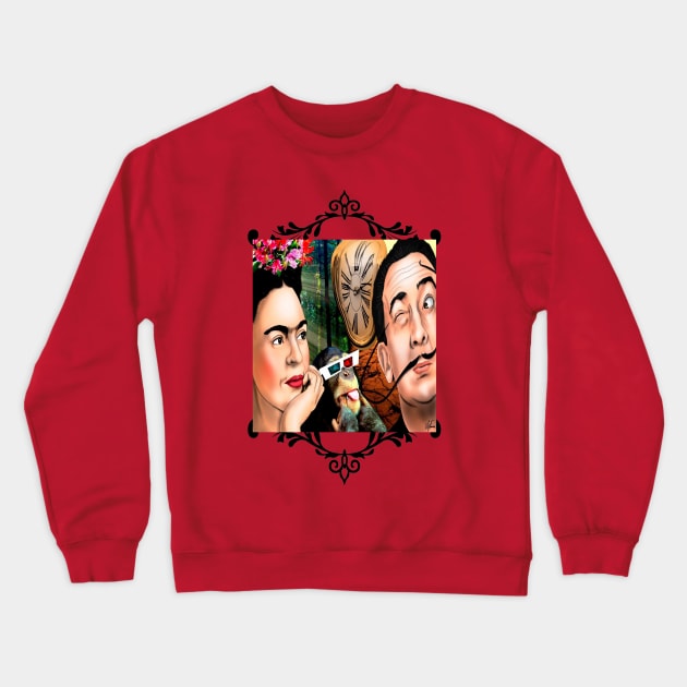 Frida e Dali Crewneck Sweatshirt by JEFF FONSECART